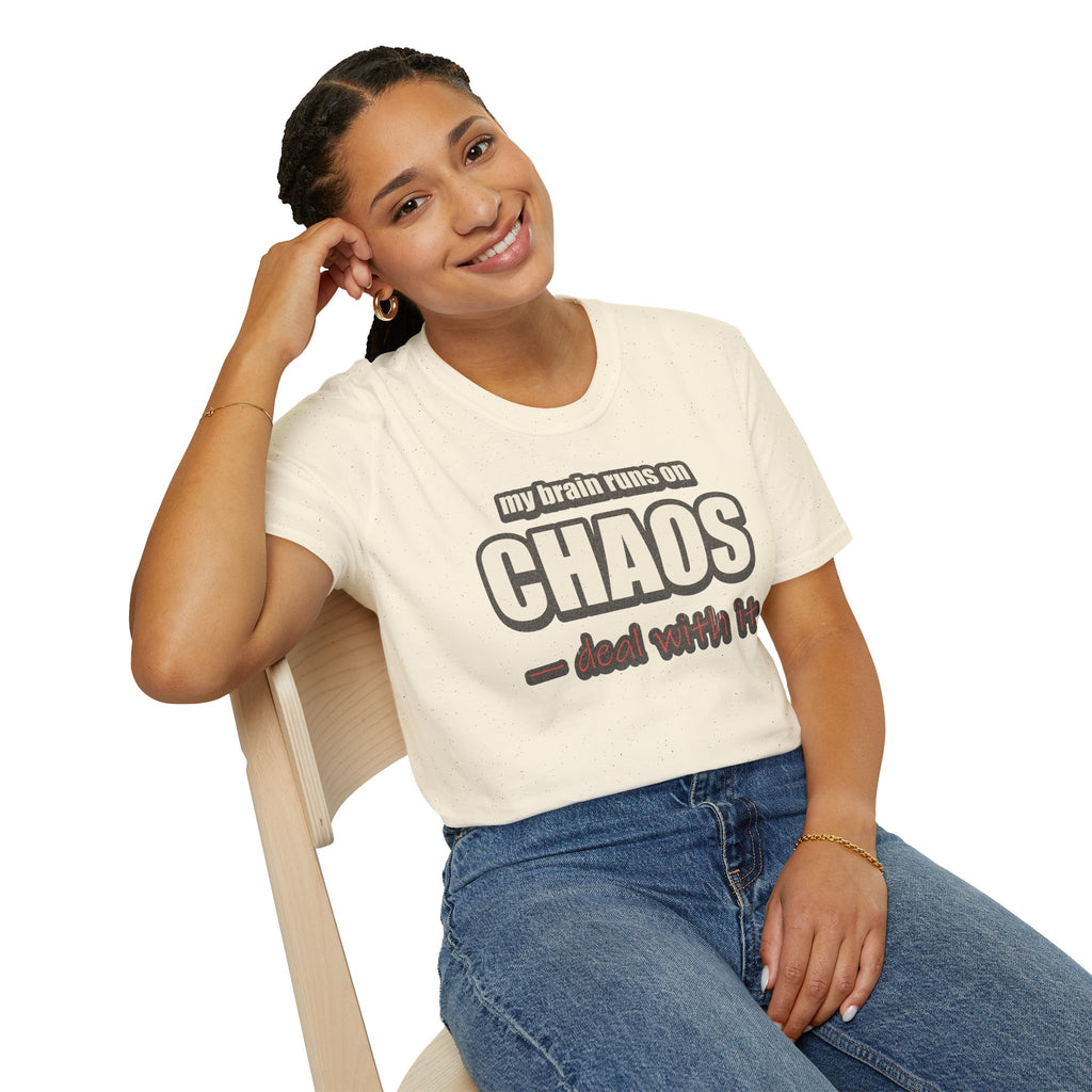 My Brain Runs on Chaos T-Shirt — Funny ADHD & Neurodivergent Graphic Tee