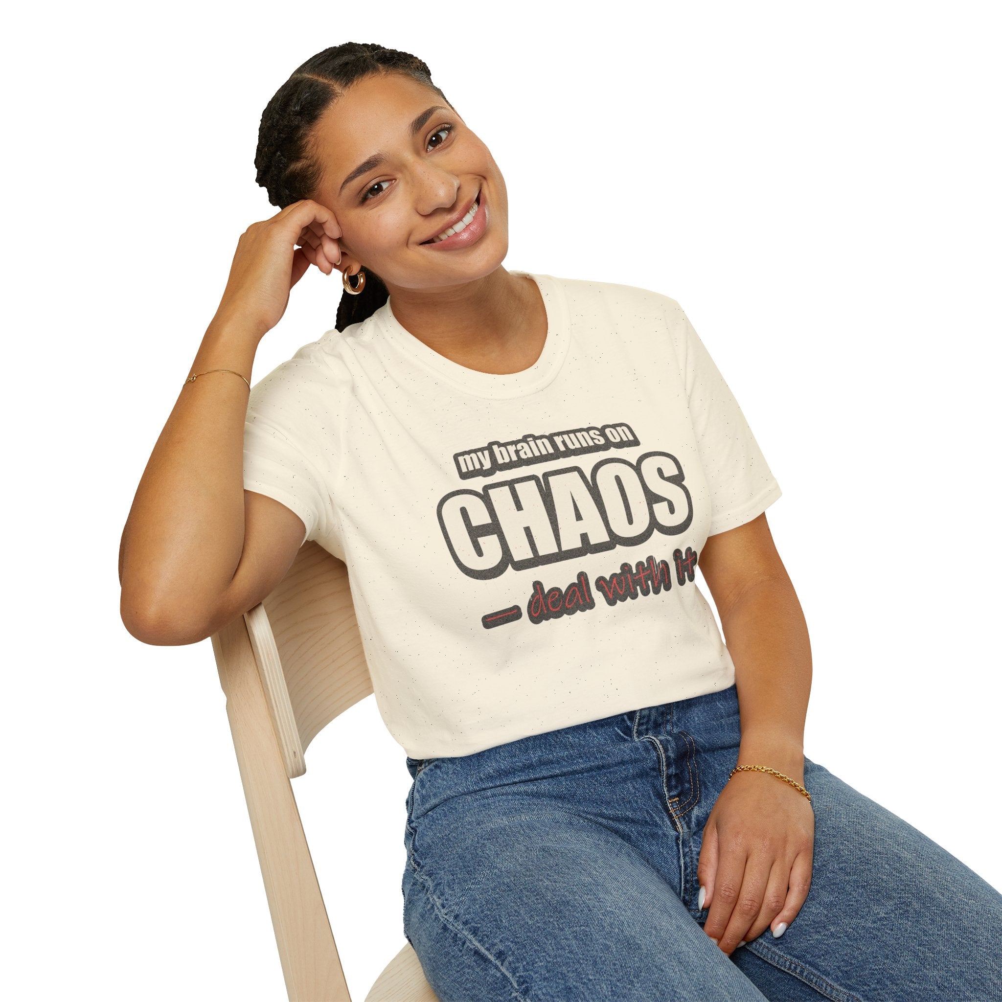 My Brain Runs on Chaos T-Shirt — Funny ADHD & Neurodivergent Graphic Tee