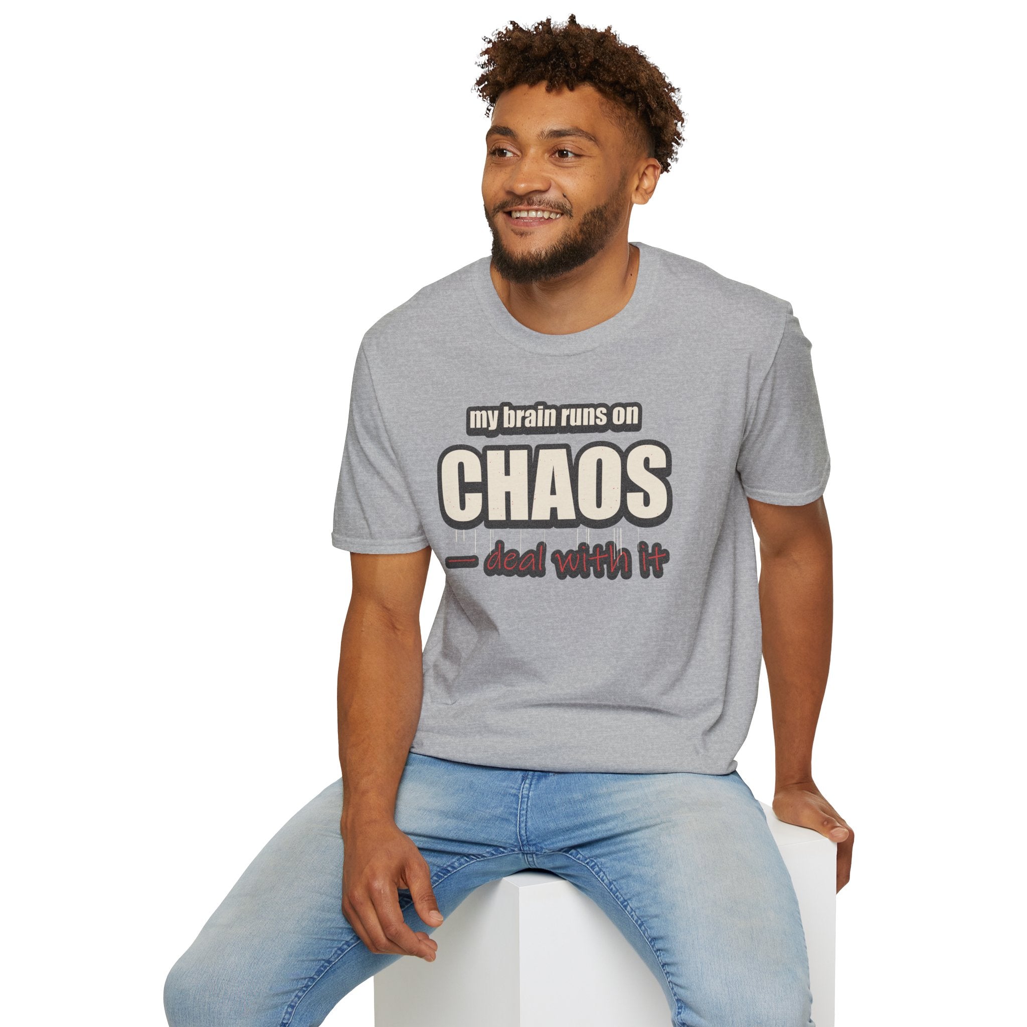 My Brain Runs on Chaos T-Shirt — Funny ADHD & Neurodivergent Graphic Tee