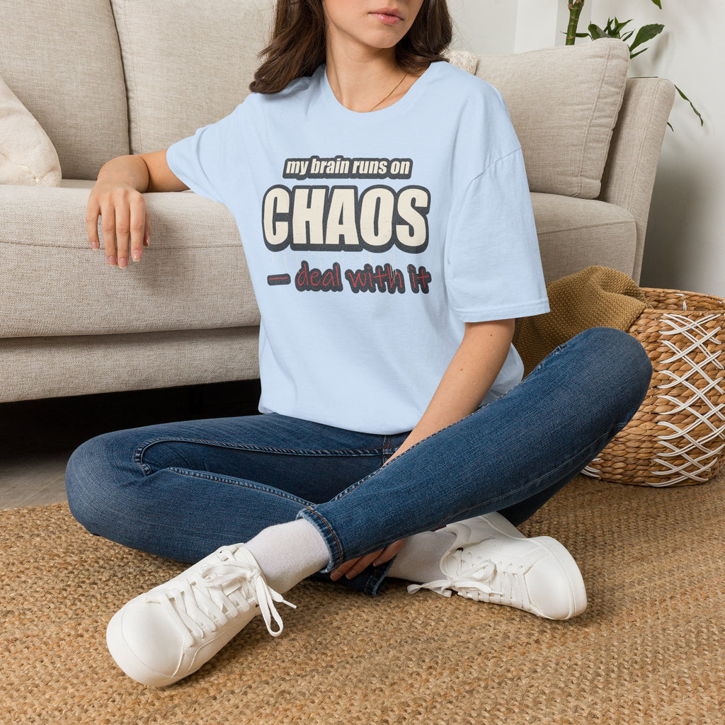 My Brain Runs on Chaos T-Shirt — Funny ADHD & Neurodivergent Graphic Tee