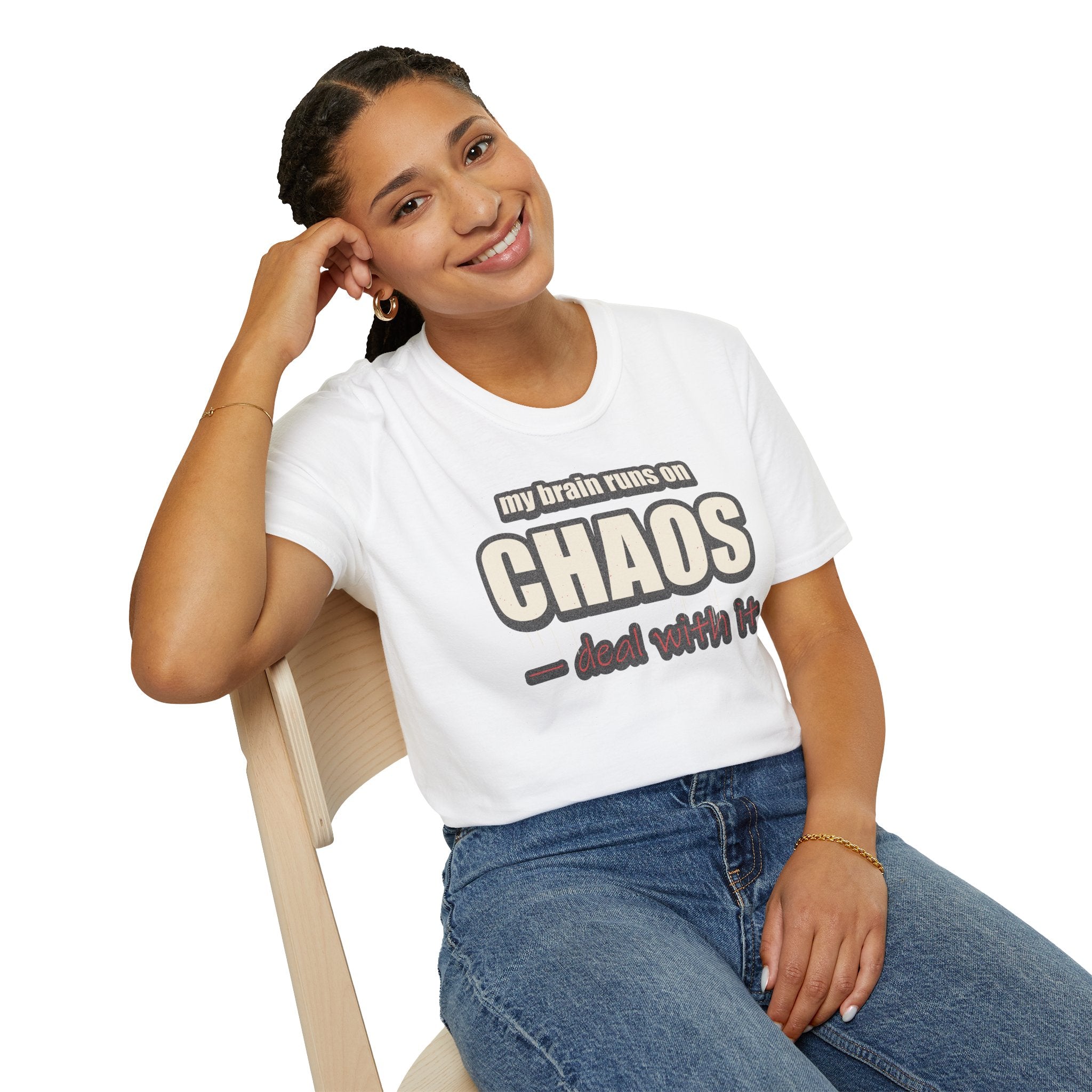My Brain Runs on Chaos T-Shirt — Funny ADHD & Neurodivergent Graphic Tee