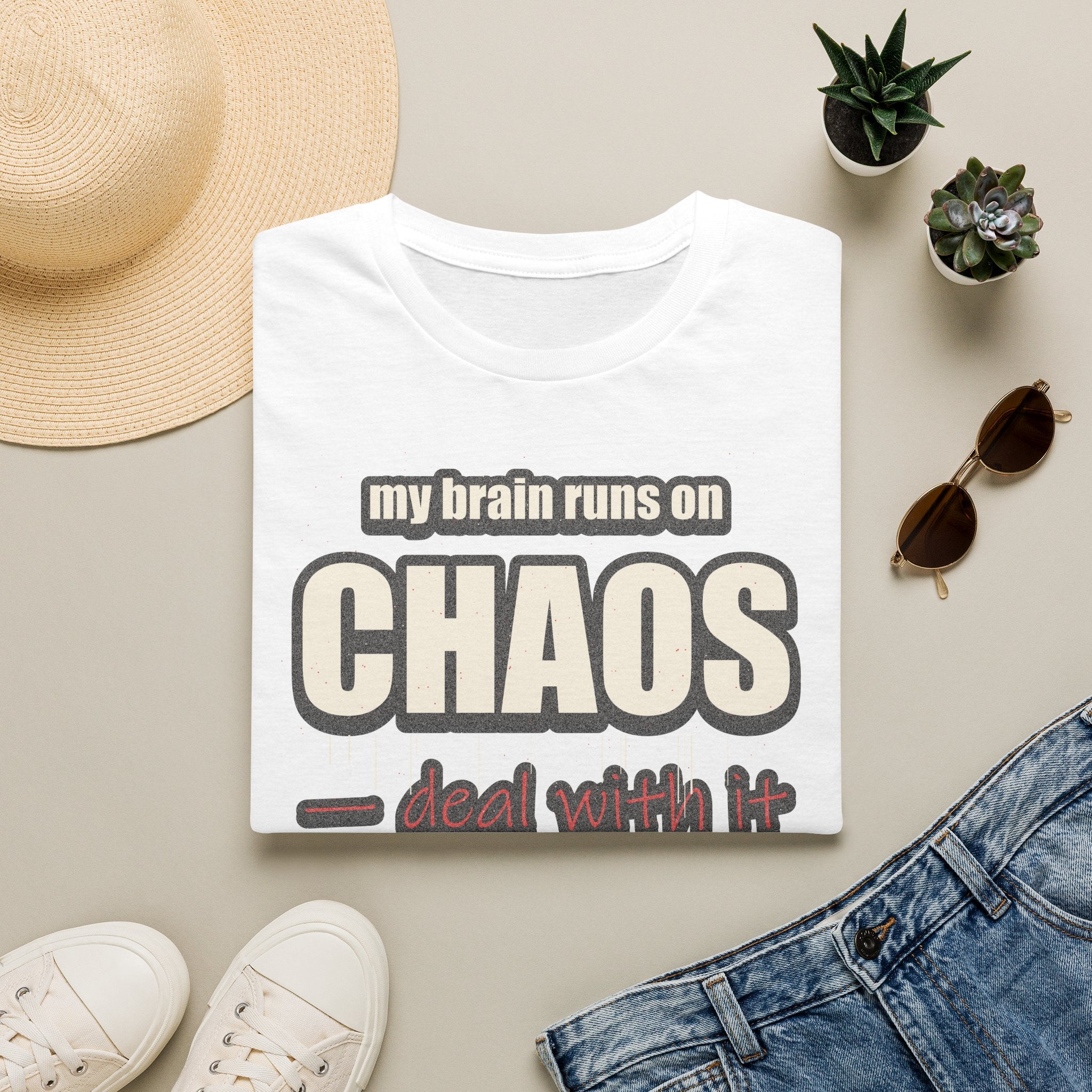 My Brain Runs on Chaos T-Shirt — Funny ADHD & Neurodivergent Graphic Tee