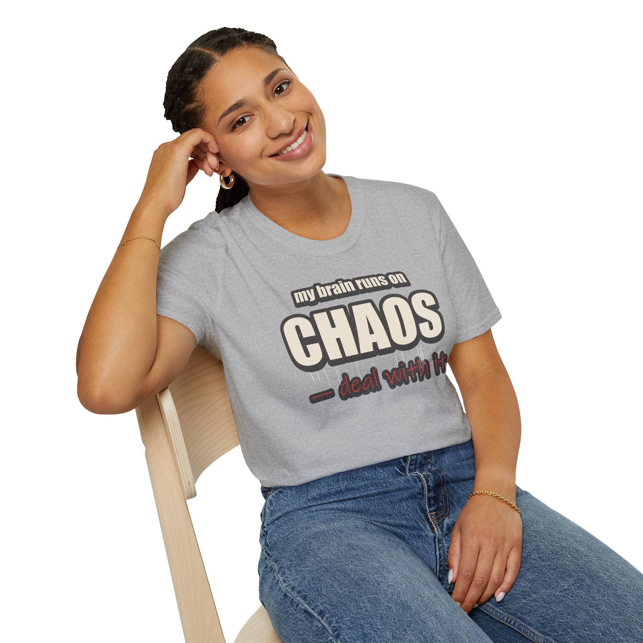 My Brain Runs on Chaos T-Shirt — Funny ADHD & Neurodivergent Graphic Tee