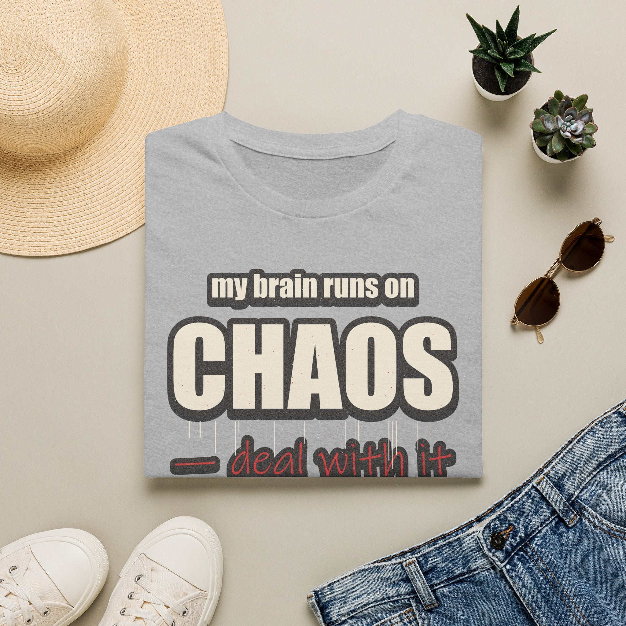 My Brain Runs on Chaos T-Shirt — Funny ADHD & Neurodivergent Graphic Tee