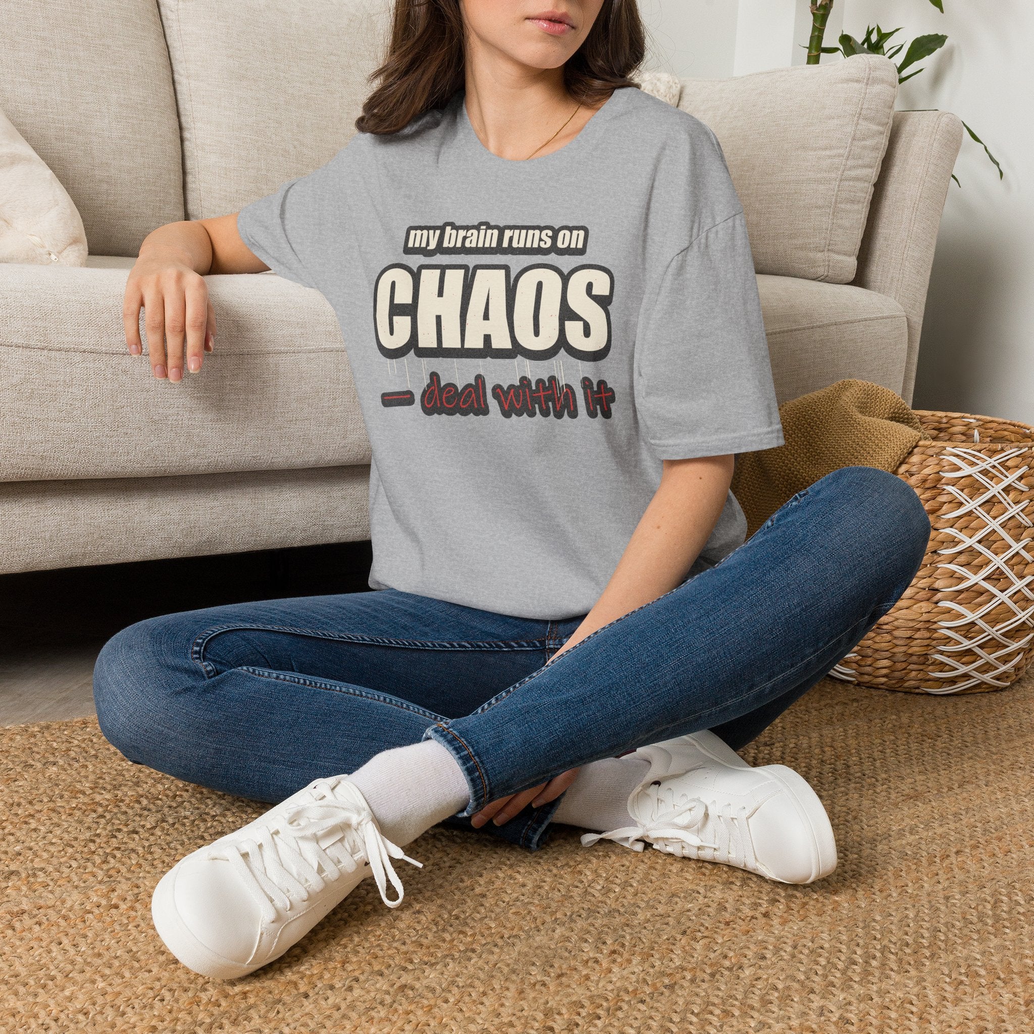 My Brain Runs on Chaos T-Shirt — Funny ADHD & Neurodivergent Graphic Tee