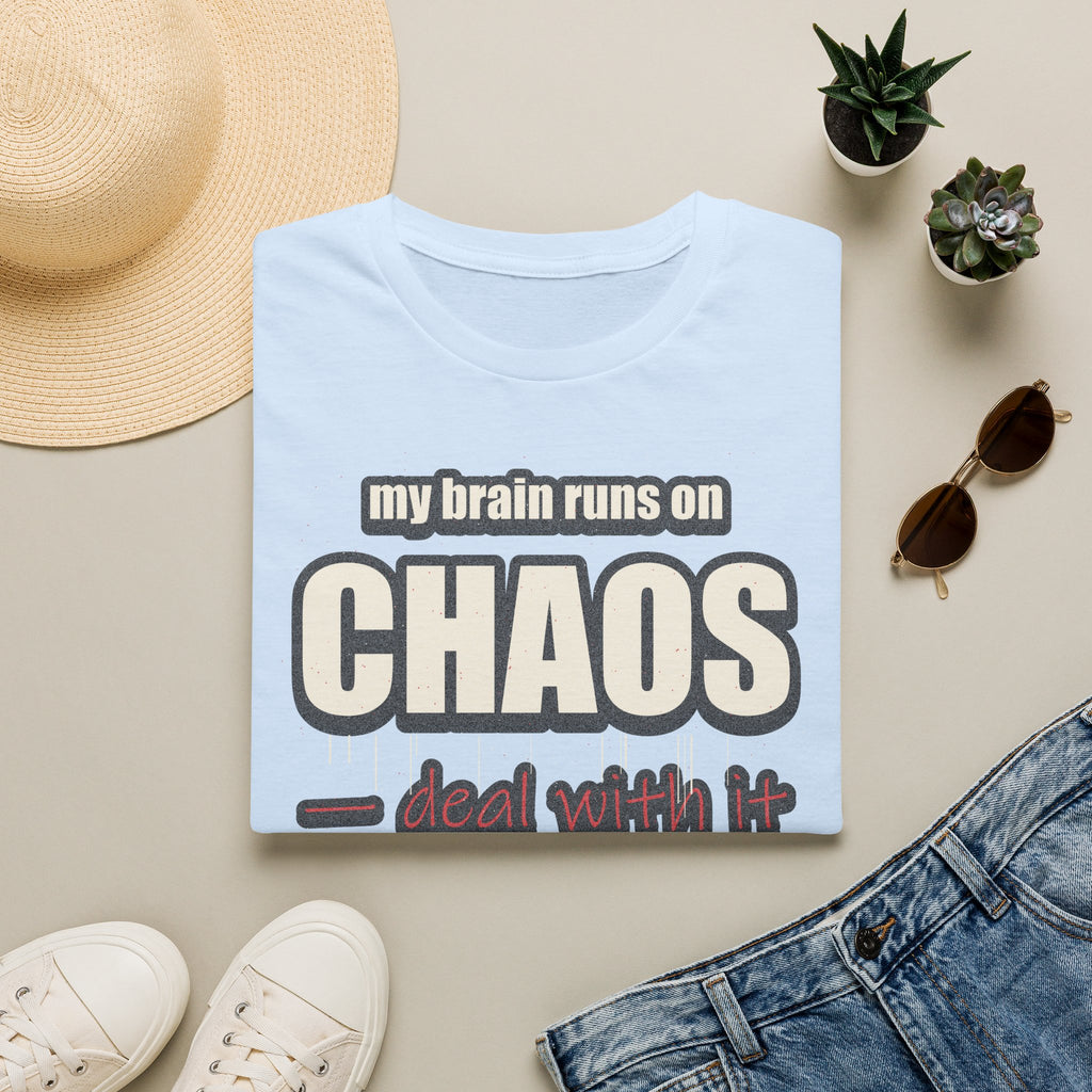 My Brain Runs on Chaos T-Shirt — Funny ADHD & Neurodivergent Graphic Tee