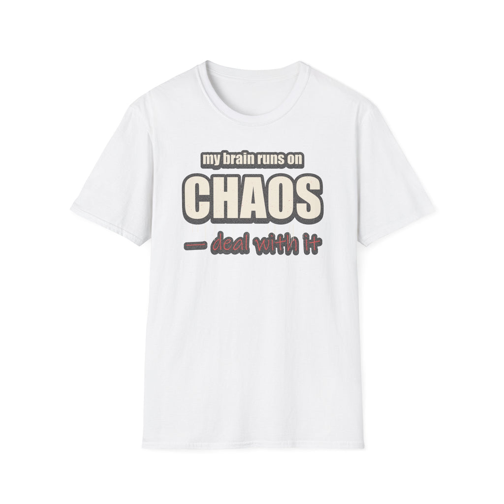 My Brain Runs on Chaos T-Shirt — Funny ADHD & Neurodivergent Graphic Tee