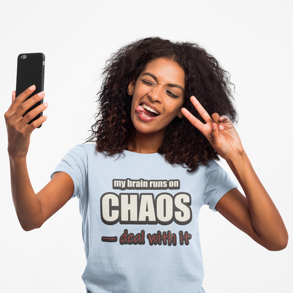My Brain Runs on Chaos T-Shirt — Funny ADHD & Neurodivergent Graphic Tee
