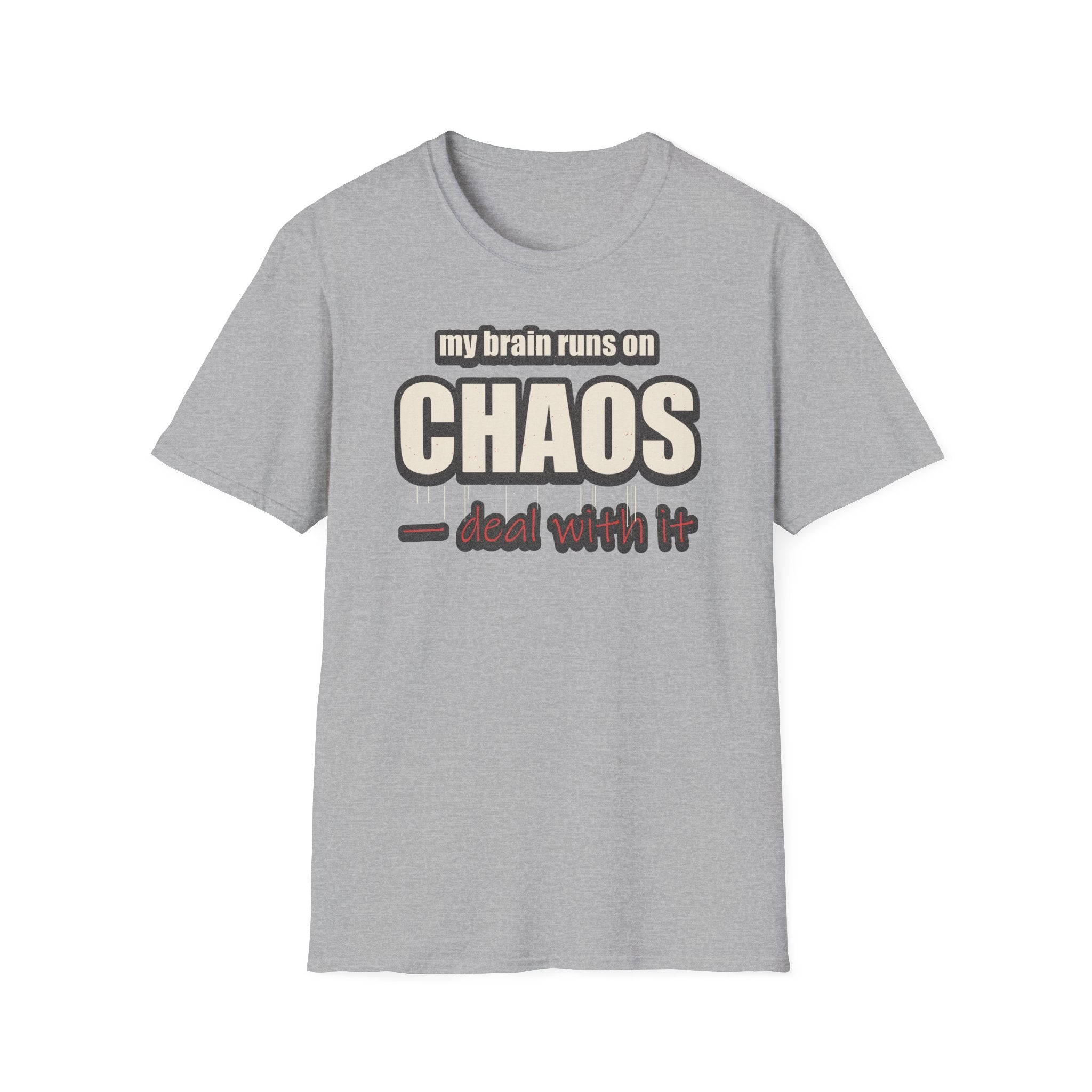 My Brain Runs on Chaos T-Shirt — Funny ADHD & Neurodivergent Graphic Tee