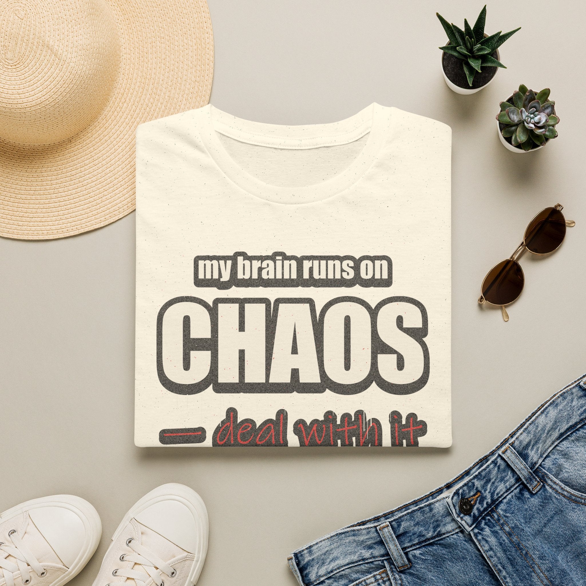 My Brain Runs on Chaos T-Shirt — Funny ADHD & Neurodivergent Graphic Tee