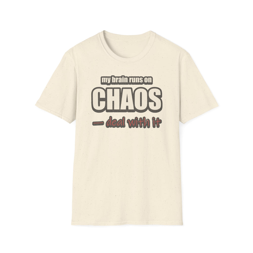 My Brain Runs on Chaos T-Shirt — Funny ADHD & Neurodivergent Graphic Tee