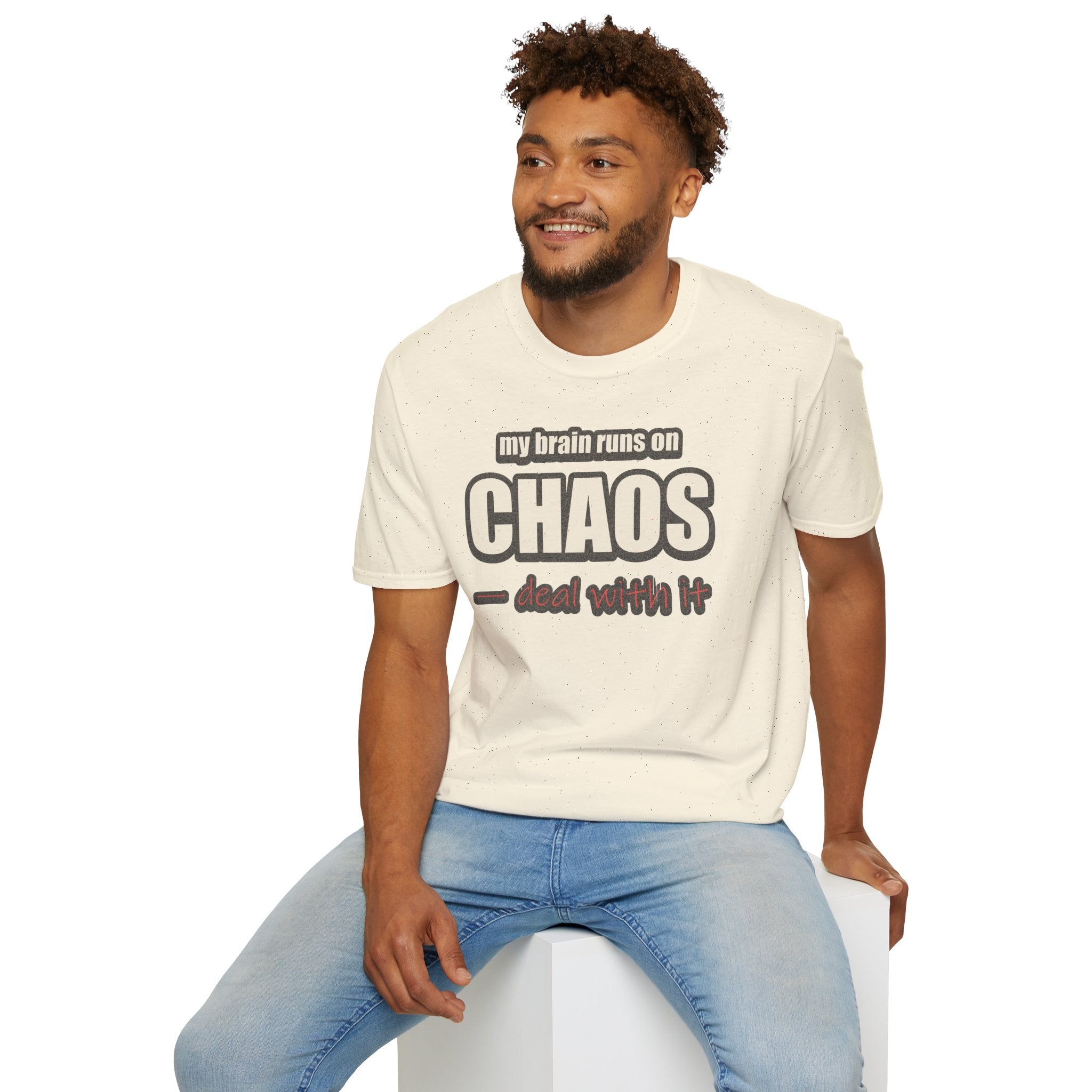 My Brain Runs on Chaos T-Shirt — Funny ADHD & Neurodivergent Graphic Tee