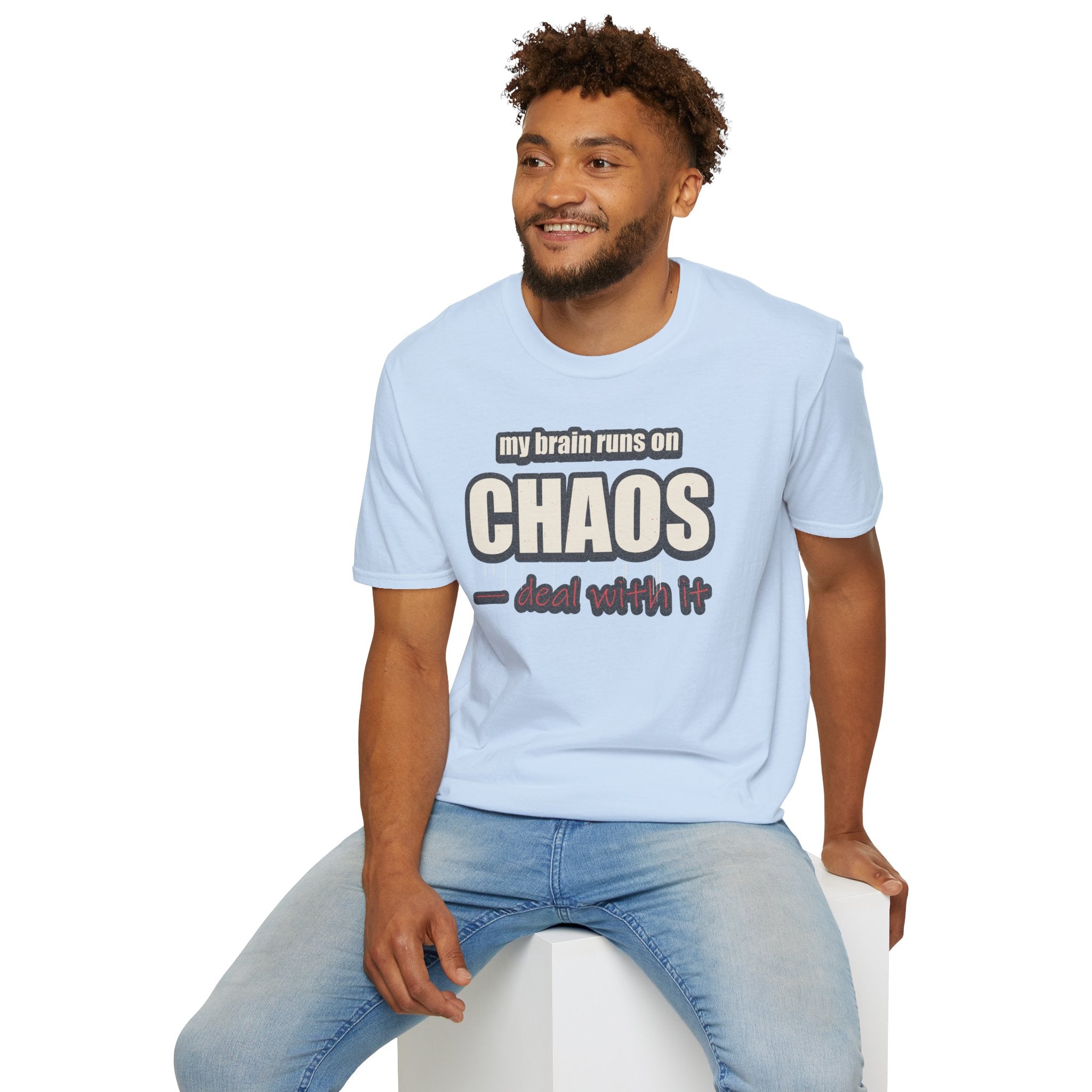 My Brain Runs on Chaos T-Shirt — Funny ADHD & Neurodivergent Graphic Tee