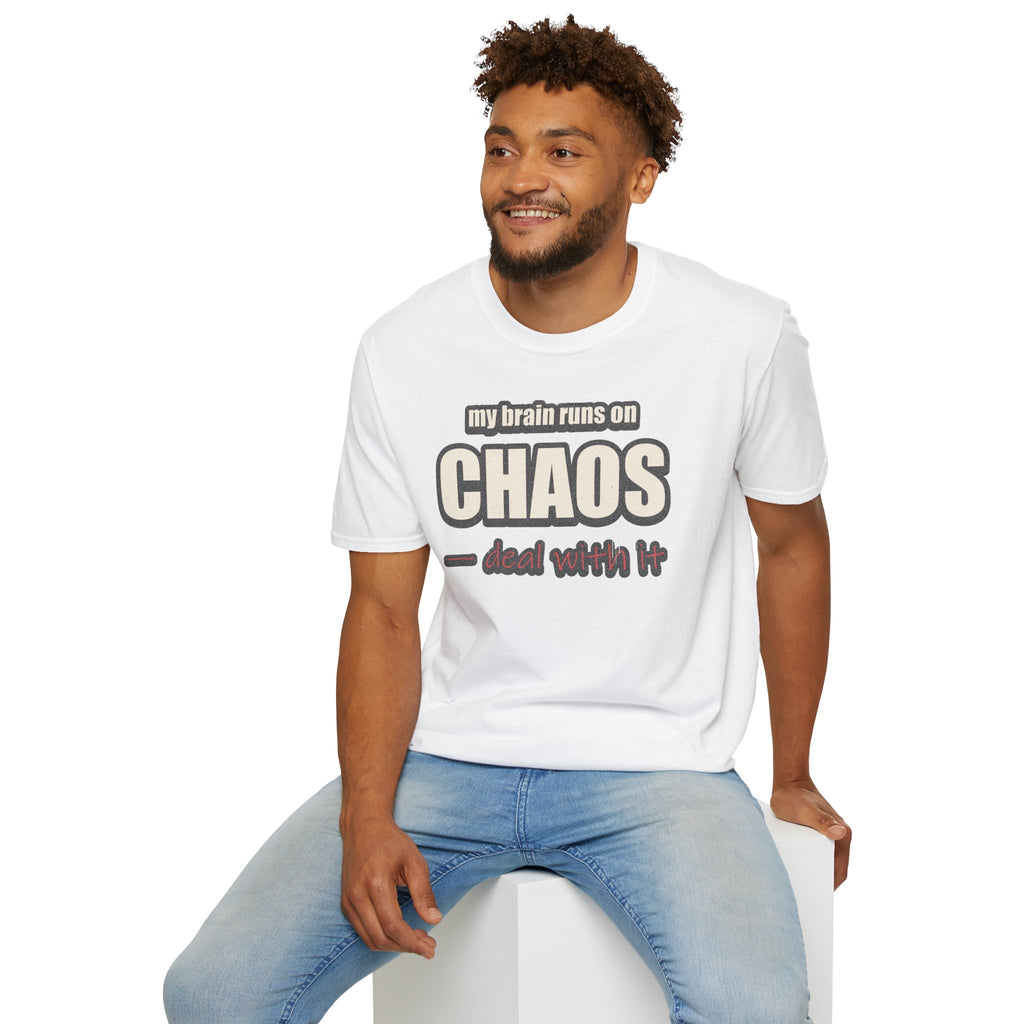 My Brain Runs on Chaos T-Shirt — Funny ADHD & Neurodivergent Graphic Tee